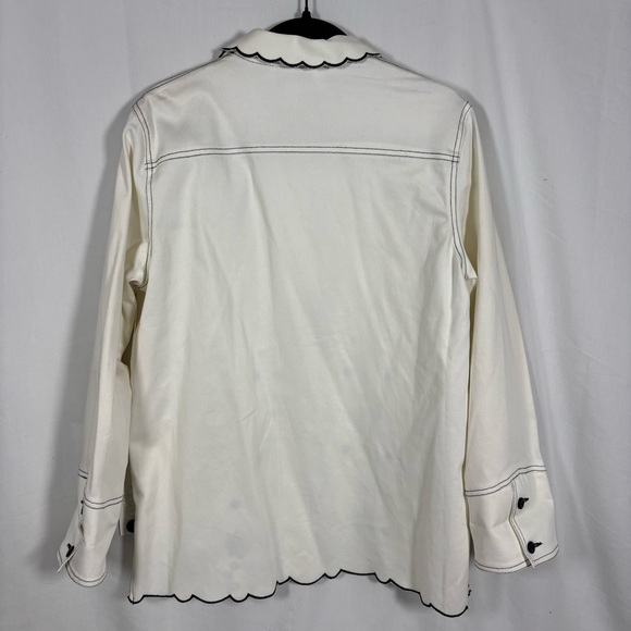 Diane's Essentials Womens Blazer Size M White Button-Up Eyelet Embroidered NWT - Picture 11 of 16